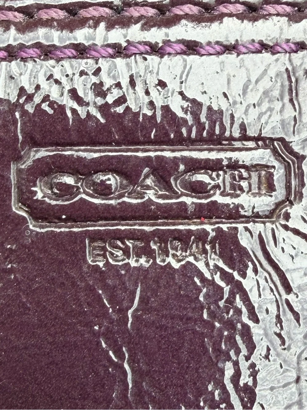 Coach Plum Purple Patent Leather Wristlet